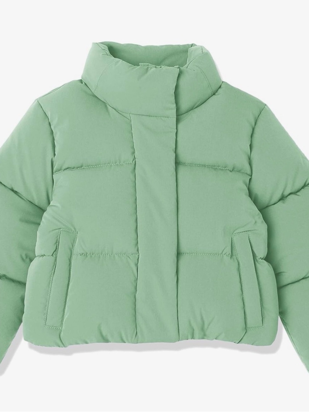 Amazon Essentials Girls Cropped Puffer Coat - Sage Green (6/7)